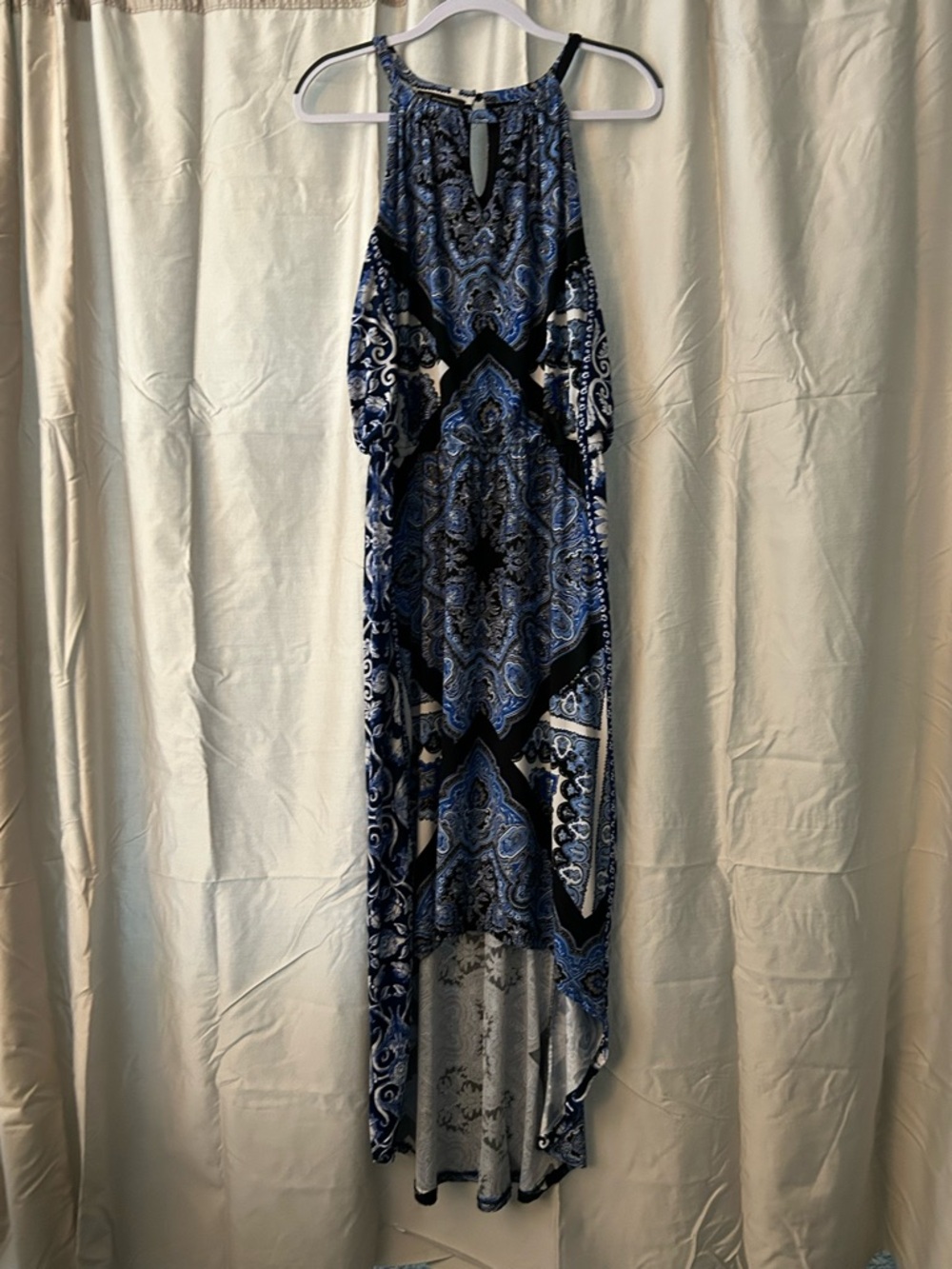 INC International Concepts Blue Paisley High-Low Dress